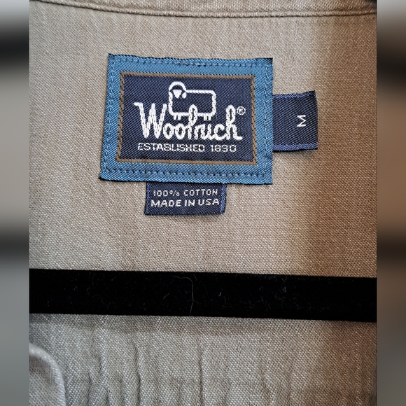 Khaki Green Vintage Woolrich Casual Long Sleeve Button-Up Shirt - Picture 3 of 7